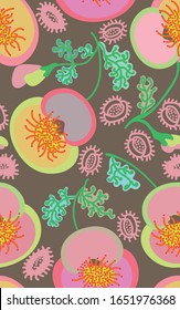 multicolored stylized fancy flowers patterns for decor, packaging, fabric, prints