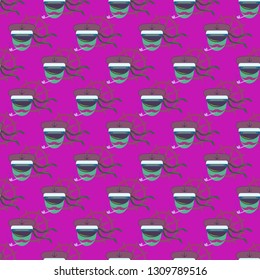 Multicolored summer seamless steering wheel sailor pattern.