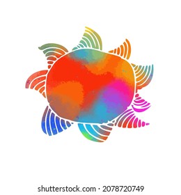 Multicolored sun object. Vector illustration