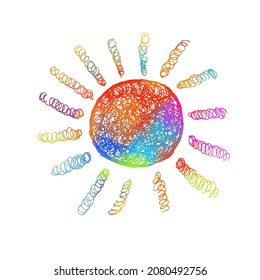 Multicolored sun object. Vector illustration
