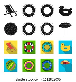 Multicolored swimming circle black,flet icons in set collection for design. Different lifebuoys vector symbol stock web illustration.