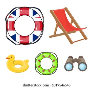 Multicolored swimming circle cartoon icons in set collection for design. Different lifebuoys vector symbol stock web illustration.