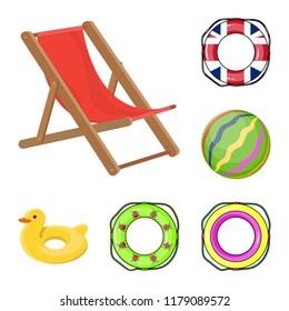 Multicolored swimming circle cartoon icons in set collection for design. Different lifebuoysvector symbol stock web illustration.