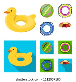 Multicolored swimming circle cartoon,flat icons in set collection for design. Different lifebuoys vector symbol stock web illustration.