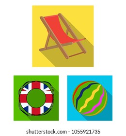 Multicolored swimming circle flat icons in set collection for design. Different lifebuoysvector symbol stock web illustration.