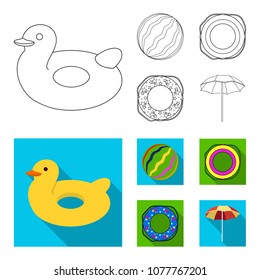 Multicolored swimming circle outline,flat icons in set collection for design. Different lifebuoys vector symbol stock web illustration.