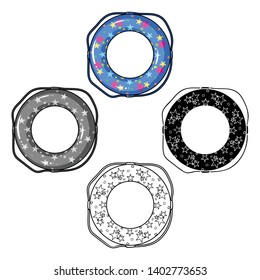 Multicolored swimming circle for relaxing. Swimming circle single icon in cartoon,black style vector symbol stock illustration web.