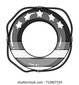 Multicolored swimming circle for relaxing. Swimming circle single icon in monocrome style vector symbol stock illustration web.