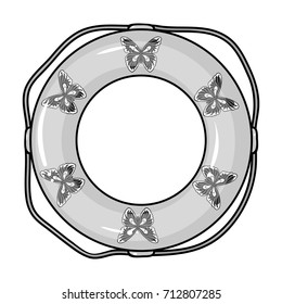 Multicolored swimming circle for relaxing. Swimming circle single icon in monocrome style vector symbol stock illustration web.