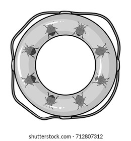 Multicolored swimming circle for relaxing. Swimming circle single icon in monocrome style vector symbol stock illustration web.