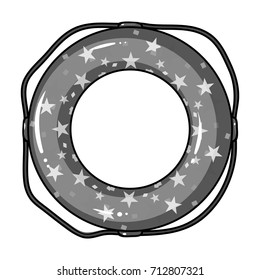 Multicolored swimming circle for relaxing. Swimming circle single icon in monocrome style vector symbol stock illustration web.