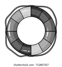 Multicolored swimming circle for relaxing. Swimming circle single icon in monocrome style vector symbol stock illustration web.