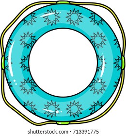 Multicolored swimming circle for relaxing. Swimming circle single icon in cartoon style vector symbol stock illustration web.