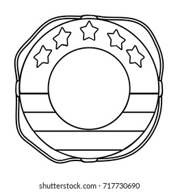 Multicolored swimming circle for relaxing. Swimming circle single icon in outline style vector symbol stock illustration web.
