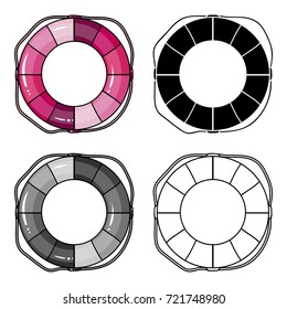 Multicolored swimming circle for relaxing. Swimming circle single icon in cartoon style vector symbol stock illustration web.