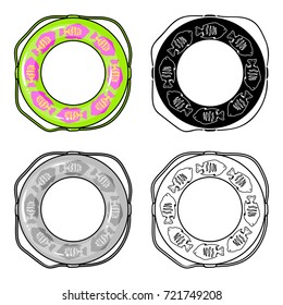 Multicolored swimming circle for relaxing. Swimming circle single icon in cartoon style vector symbol stock illustration web.