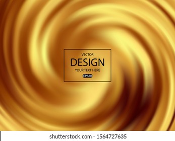 Multicolored swirled gold circle vector abstract background