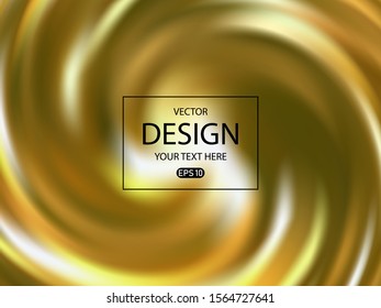 Multicolored swirled gold circle vector abstract background