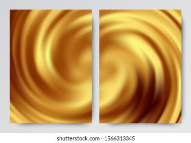 Multicolored swirled gold circle vector abstract background