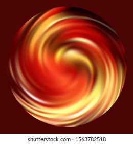 Multicolored swirled red gold circle vector abstract background