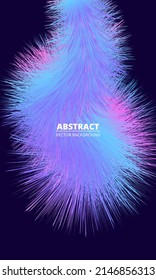 Multicolored synthetic fluffy fur on dark blue vector cover. Multicolor vertical abstract background. Synthetic colorful feather. Vector illustration