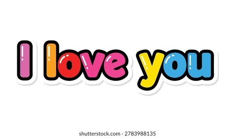 Multicolored text I love you