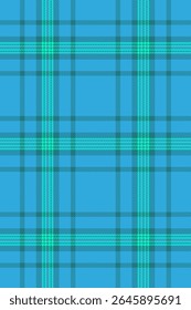 Multicolored textile texture vector, backdrop pattern background plaid. Give fabric seamless tartan check in cyan and bright colors palette.