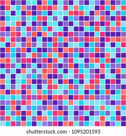 Multicolored tile background. Checkered geometric wallpaper of the surface. Bright colors. Seamless pattern. Print for banners, posters, flyers and textiles. Greeting cards. Doodle for design