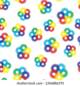 multi-colored tiles. Abstract pattern seamless background. Fabric wallpaper seamless.
The ability to stretch to any size in all directions without loss of quality.  Vector illustration.