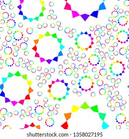 multi-colored tiles. Abstract pattern seamless background. Fabric wallpaper seamless.
The ability to stretch to any size in all directions without loss of quality.  Vector illustration.