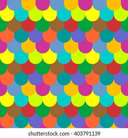 Multicolored tiling seamless texture. Fish scales pattern. Vector art.