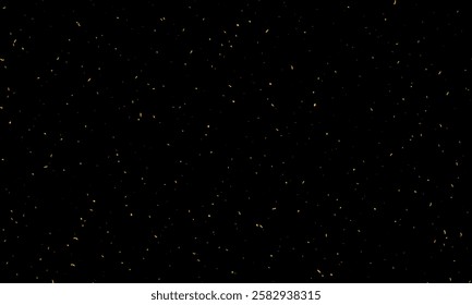 Multicolored tinsel confetti Vector background. Fashionable gold and Multicolored falling magic stars and tinsel on black and background. Celebration carnival ribbons, holiday, birthday.