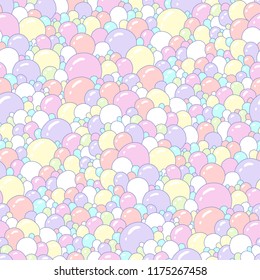 Multicolored tiny bubbles of pink, yellow and violet pop art style. Seamless abstract pattern for your design and decoration
