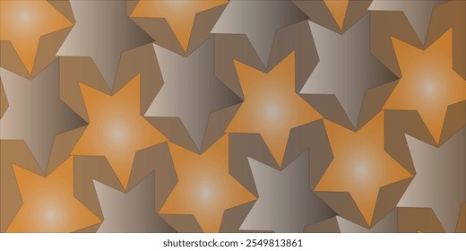 Multicolored translucent stars background. Orange and black tones.