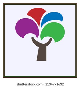 A multicolored tree. Vector illustration.