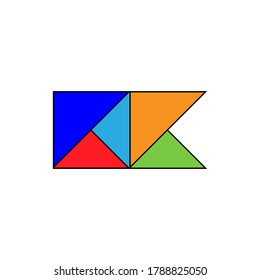 Signo de figura abstracto de triángulo multicolor