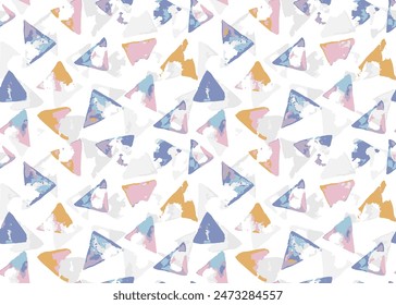 Сollection of multicolored TRIANGLE pattern vector summer Set of chaotic geometry on white backgrounds. 