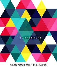 Multicolored triangles abstract background, mosaic tiles concept, vector illustration
