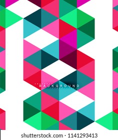 Multicolored triangles abstract background, mosaic tiles concept, vector illustration