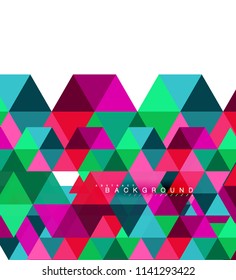 Multicolored triangles abstract background, mosaic tiles concept, vector illustration
