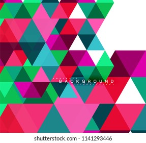 Multicolored triangles abstract background, mosaic tiles concept, vector illustration