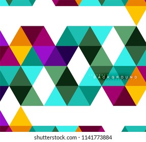 Fondo abstracto de triángulos multicolores, concepto de mosaicos, ilustración vectorial