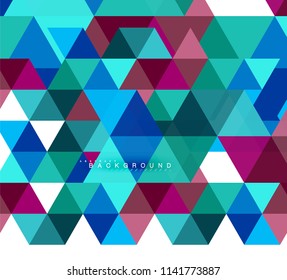 Multicolored triangles abstract background, mosaic tiles concept, vector illustration
