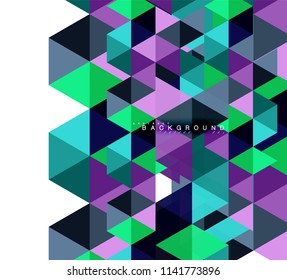 Multicolored triangles abstract background, mosaic tiles concept, vector illustration