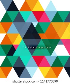 Multicolored triangles abstract background, mosaic tiles concept, vector illustration