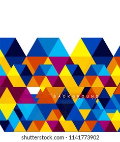 Multicolored triangles abstract background, mosaic tiles concept, vector illustration