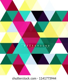 Multicolored triangles abstract background, mosaic tiles concept, vector illustration