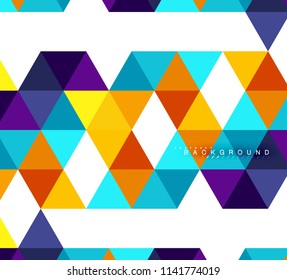 Multicolored triangles abstract background, mosaic tiles concept, vector illustration