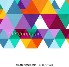 Multicolored triangles abstract background, mosaic tiles concept, vector illustration