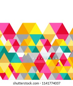 Multicolored triangles abstract background, mosaic tiles concept, vector illustration
